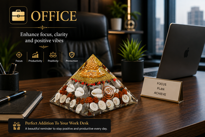 Premium 3D Crystal Pyramid Vastu Showpiece for Home & Office | Spiritual Decor & Gift