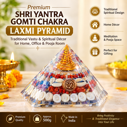 Premium 3D Crystal Pyramid Vastu Showpiece for Home & Office | Spiritual Decor & Gift