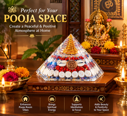 Premium 3D Crystal Pyramid Vastu Showpiece for Home & Office | Spiritual Decor & Gift