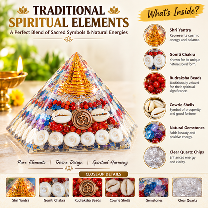 Premium 3D Crystal Pyramid Vastu Showpiece for Home & Office | Spiritual Decor & Gift